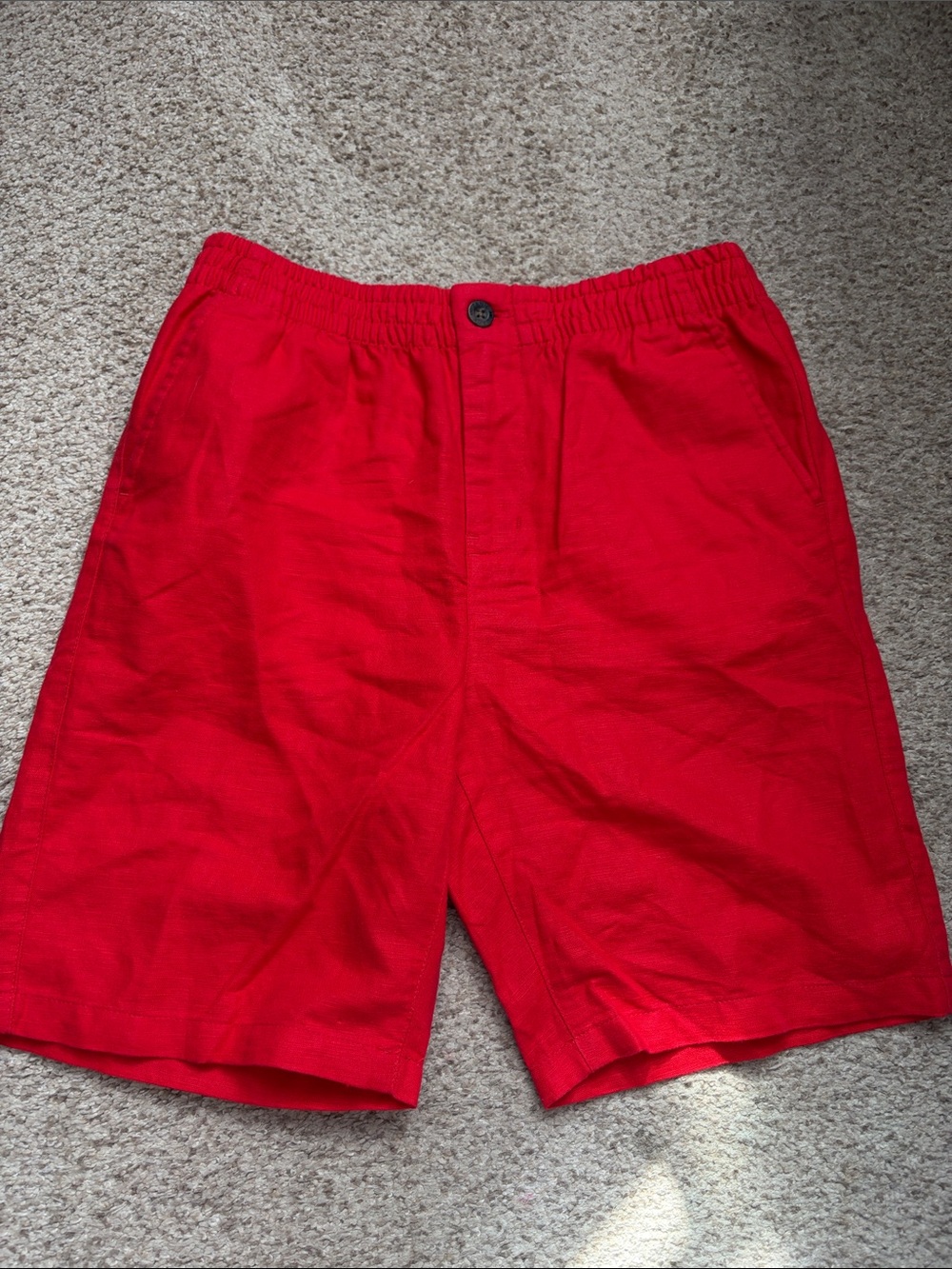 NWT Janie & Jack red linen pull-up shorts, 12